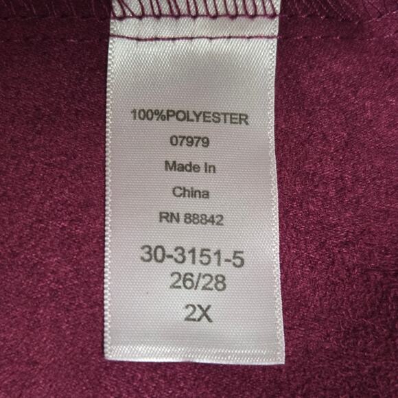 Woman Within 2X (26/28) Faux Suede Shirt Shacket Button Front Long Sleeve - Picture 15 of 16